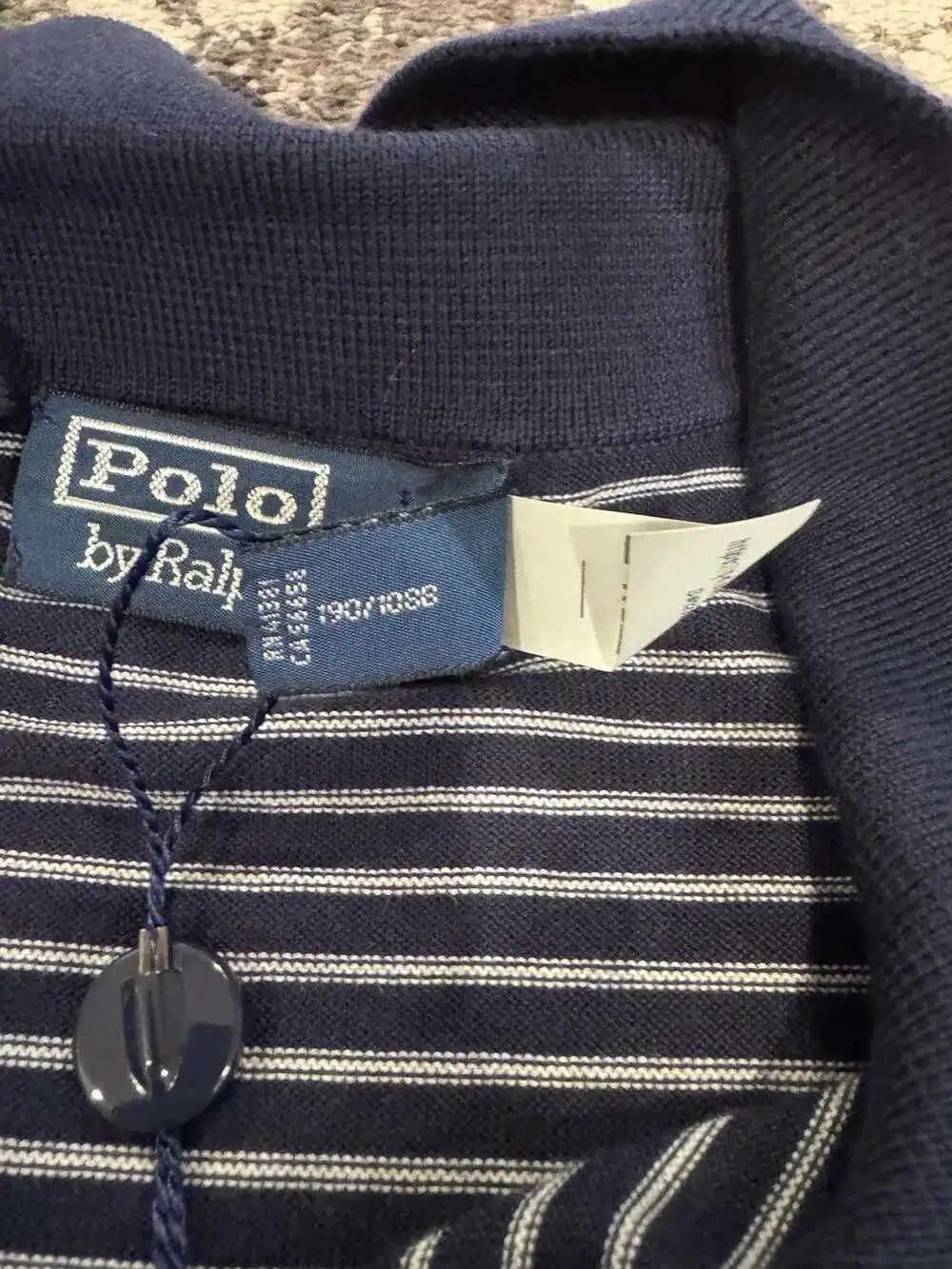 Polo by Ralph Lauren Men's Striped Long Sleeve Knit Polo Sweater